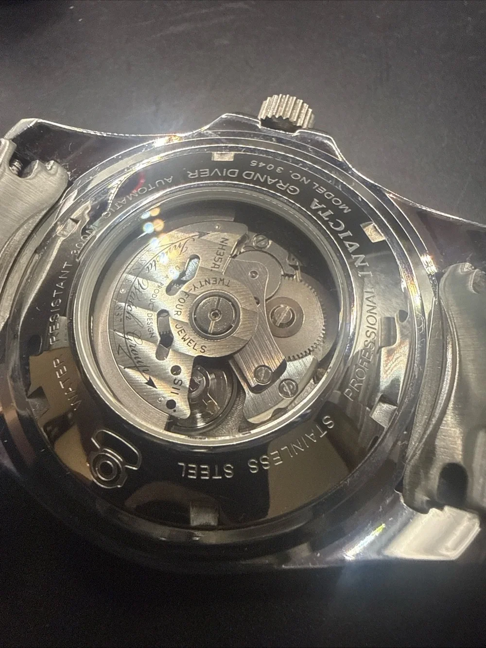 Invicta Grand Diver Blue Dial Stainless Steel Watch